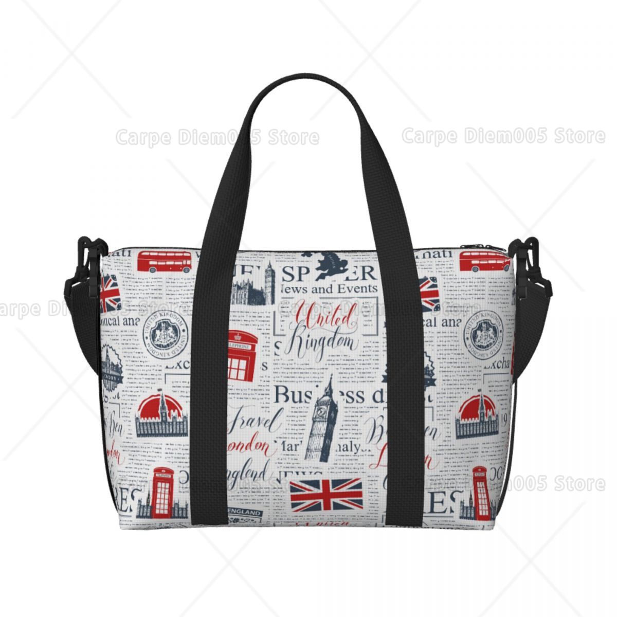 Women Bags In Uk - Vintage UK London Krant Reisbagage Tassen