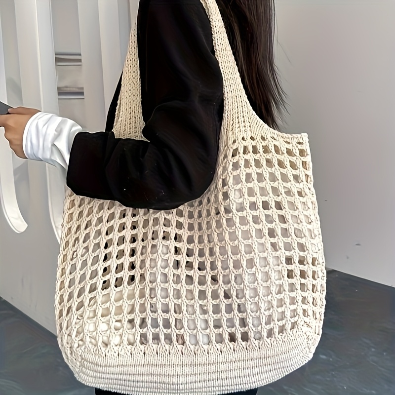Crochet Market Bag - 1pc gehaakte mesh draagtas, ademende holle