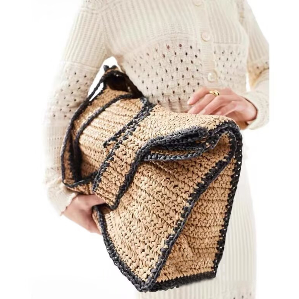 Woven Straw Bag - Stro draagtassen met grote capaciteit voor