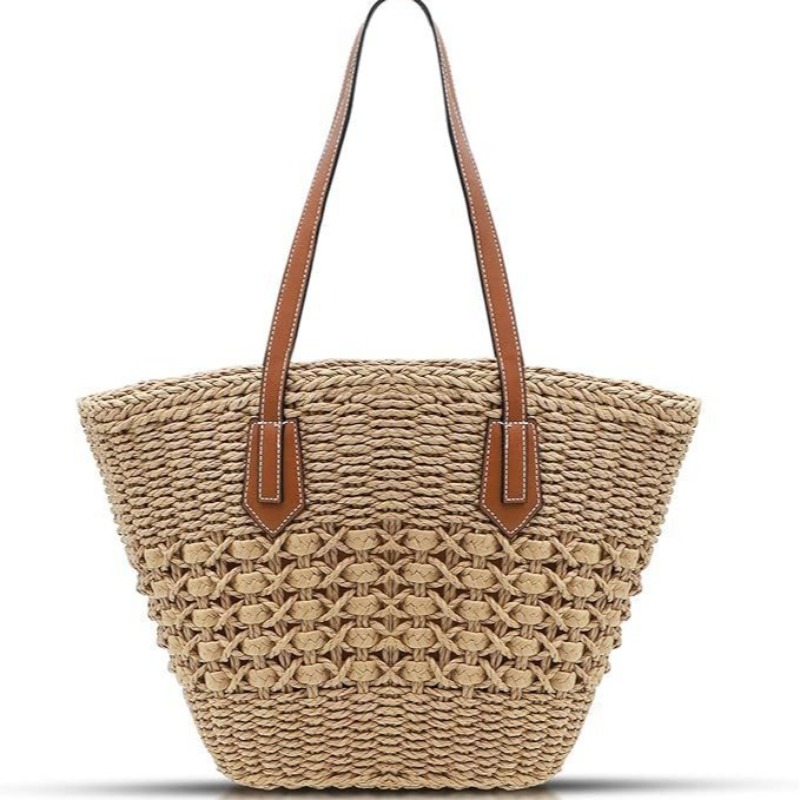 Crochet Market Bag - Nieuwe dames schoudertas van stro, grote