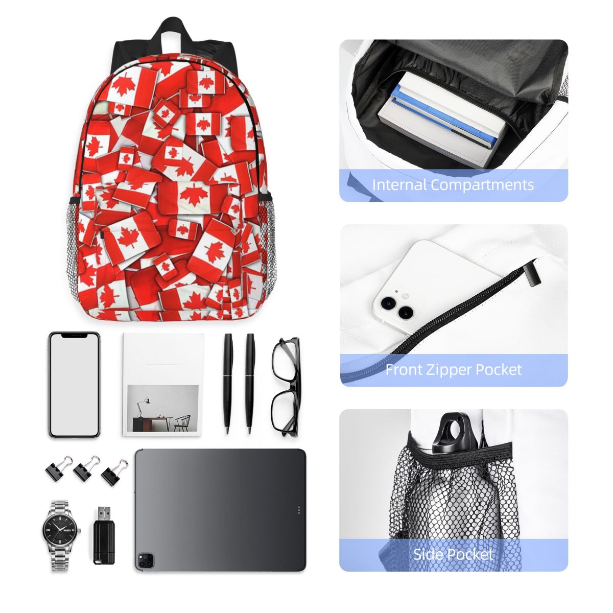 Women Bags Canada - Rugzak met Canadese vlagpatroon Hot Sale