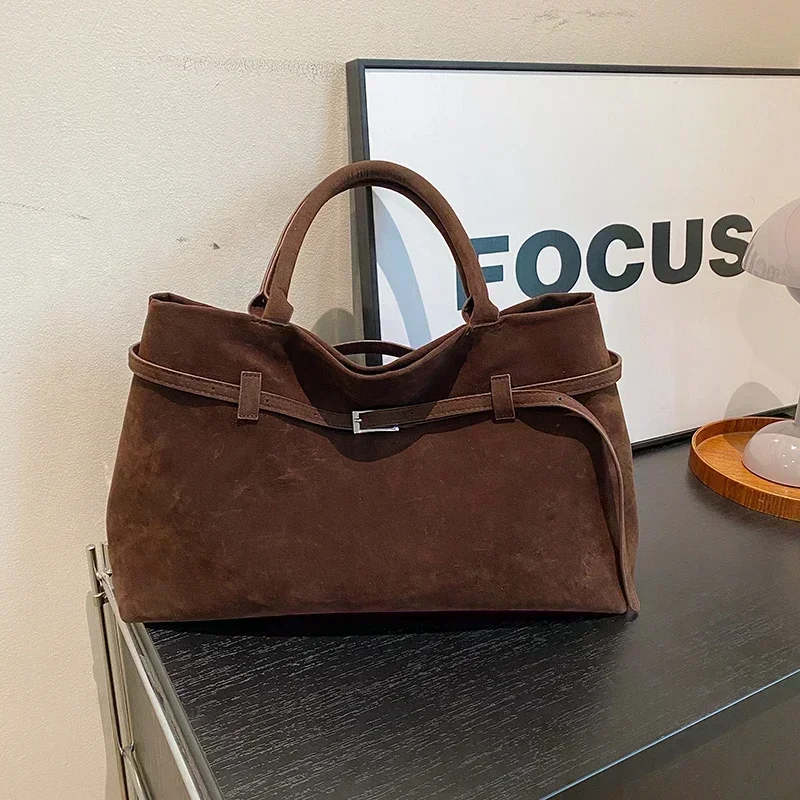 Women Bags Designer Sale - Gesp Decoratief Ontwerp Effen Kunstsuède Handtas