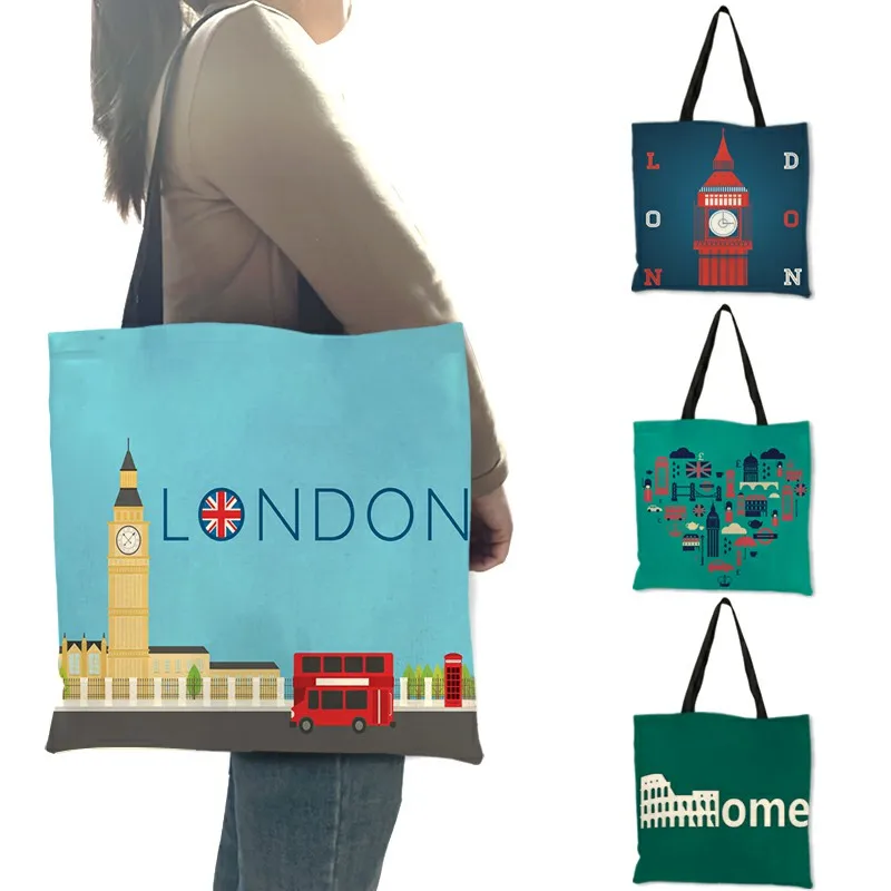 Women Bags Rome - Hoge kwaliteit linnen schoudertas Londen Big