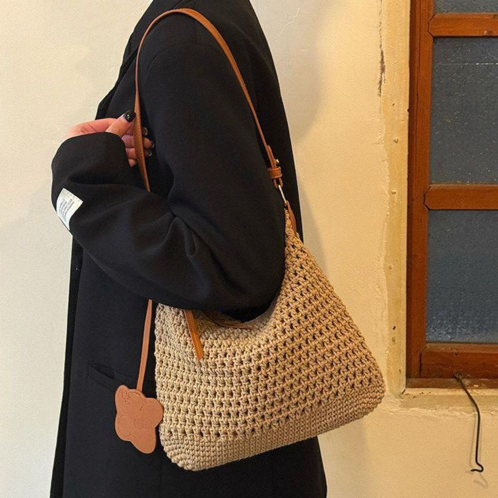 Nieuwe handgemaakte geweven ha - Woven Straw Bag recensie en prijs