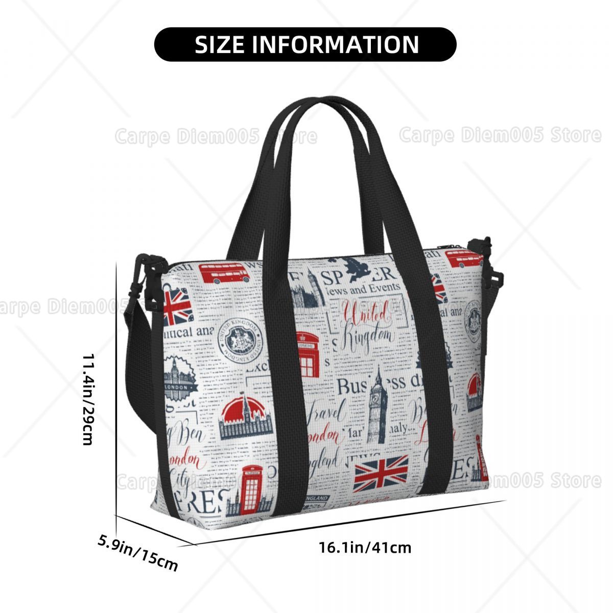 Vintage UK London Krant Reisba - Women Bags In Uk recensie en prijs