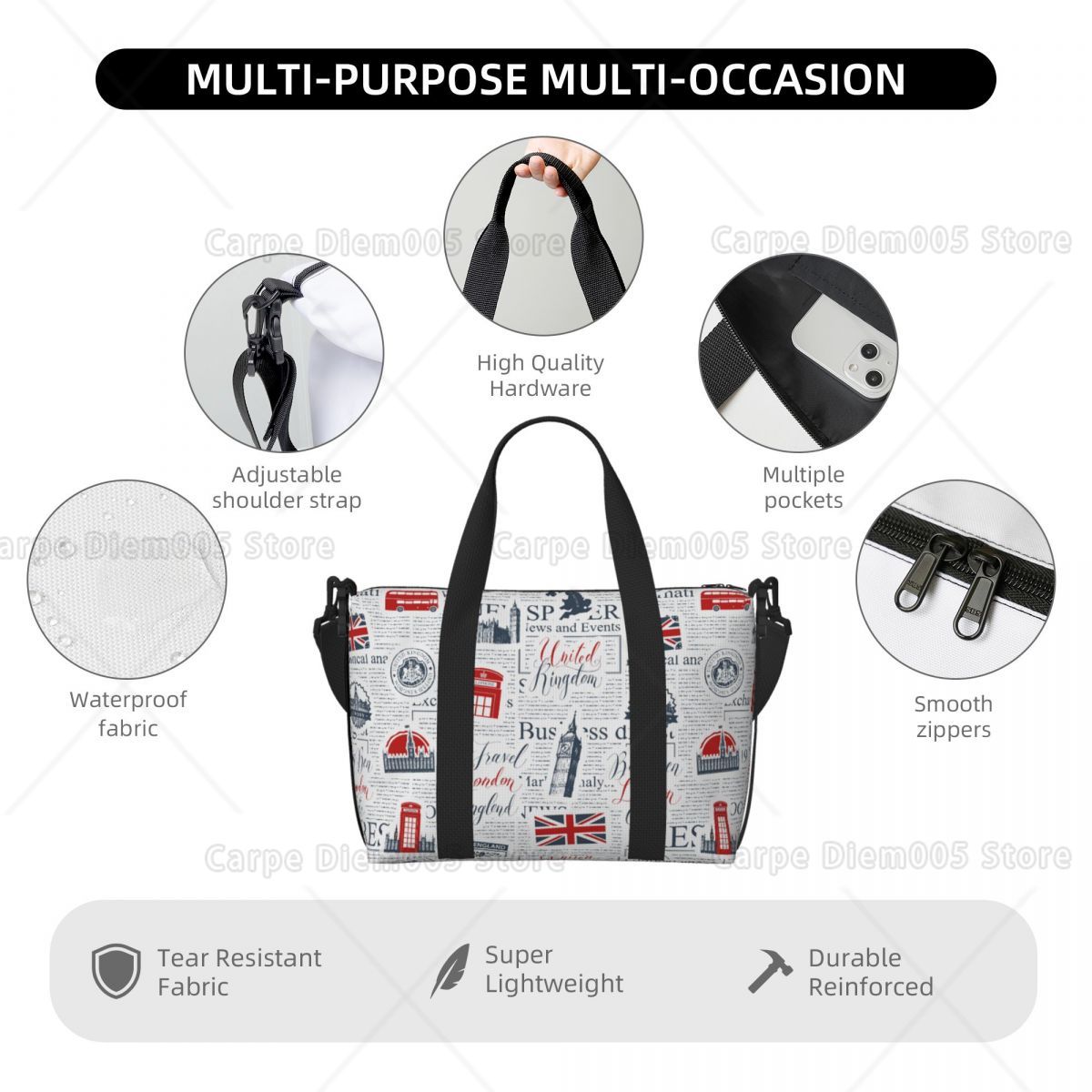 Vintage UK London Krant Reisba - Women Bags In Uk recensie en prijs