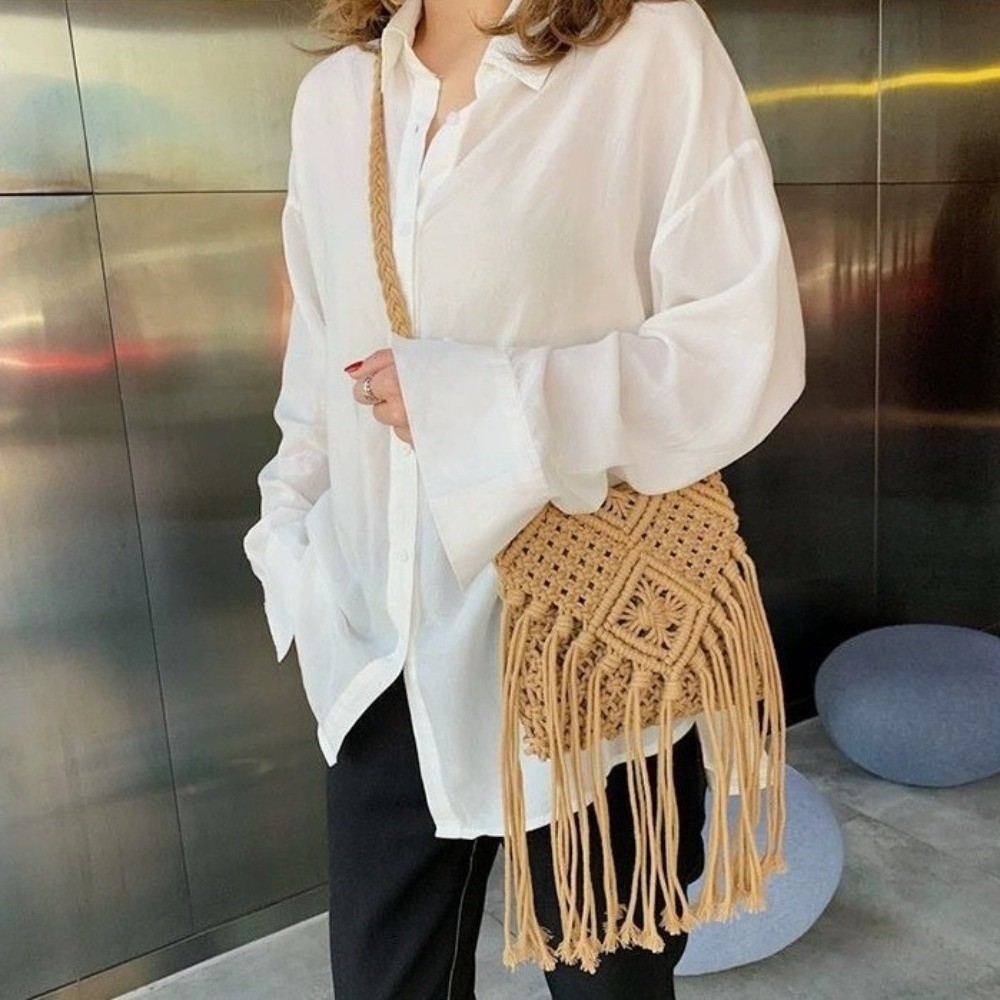 Etnische stijl geweven strozak - Woven Straw Bag recensie en prijs