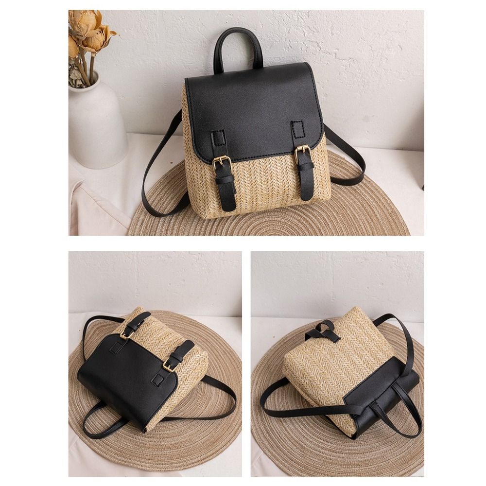 Veelzijdige tas PU-leer Stro-r - Woven Straw Bag recensie en prijs